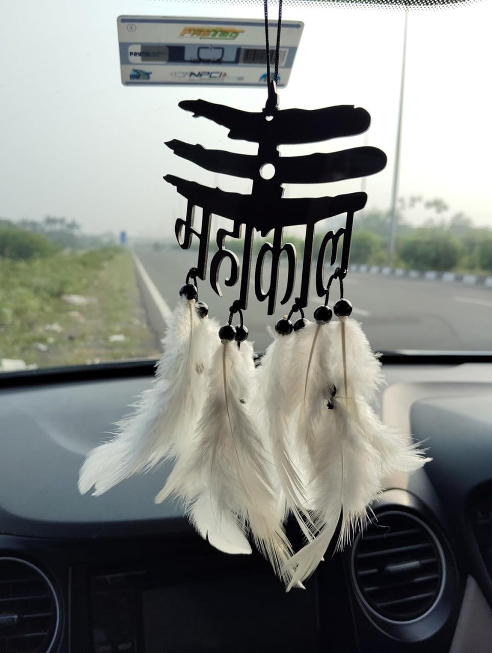 Lyonara Acrylic Car Hanging Mahakal Tilak Ornament { pack of 3 }