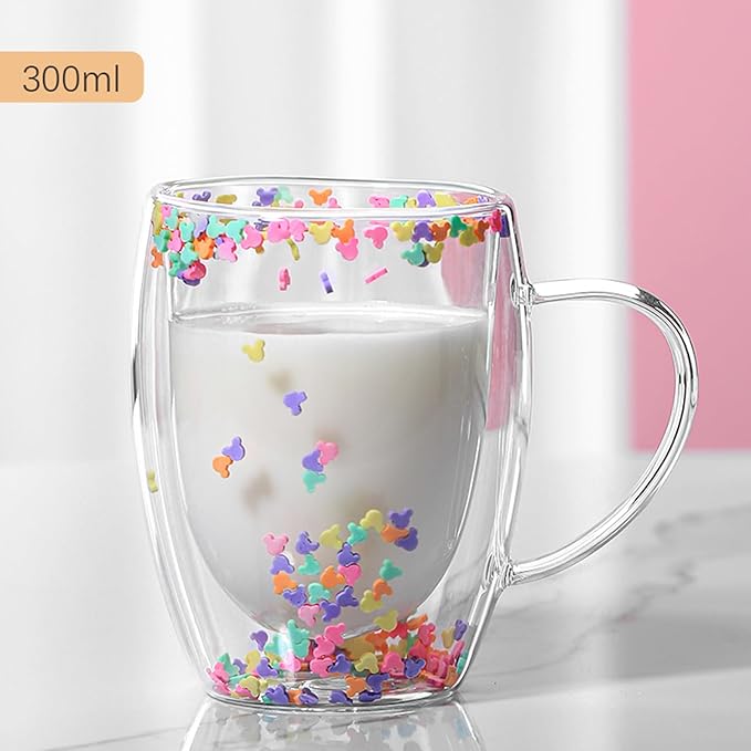 Lyonara Hot And Cold Double Wall Fancy Glass Cup