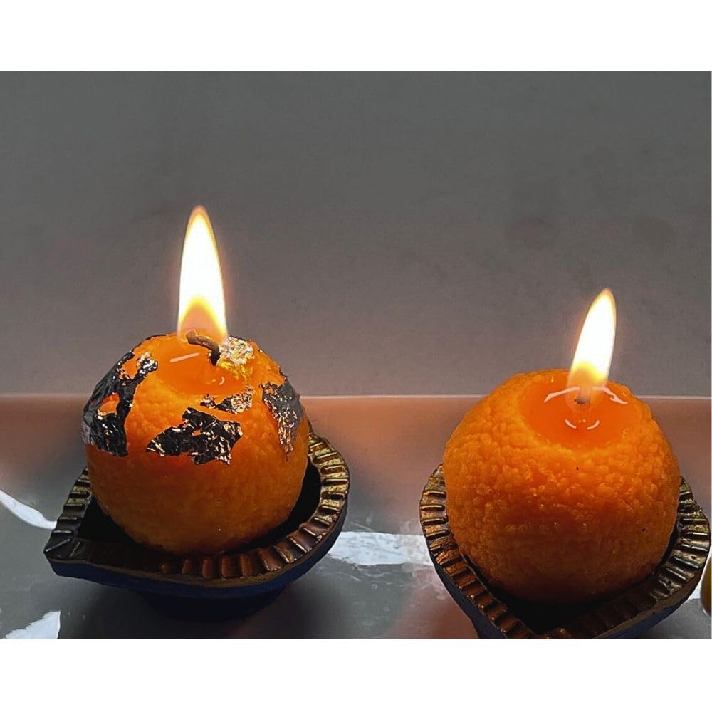 Lyonara Motichoor Ladoo Shaped Candles pack of 6