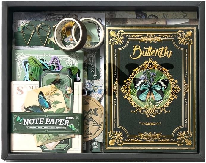 Lyonara Scrape Book Kit Scrapbooking Kit Vintage Journal Scrapbook Pack Diy Paper Stickers
