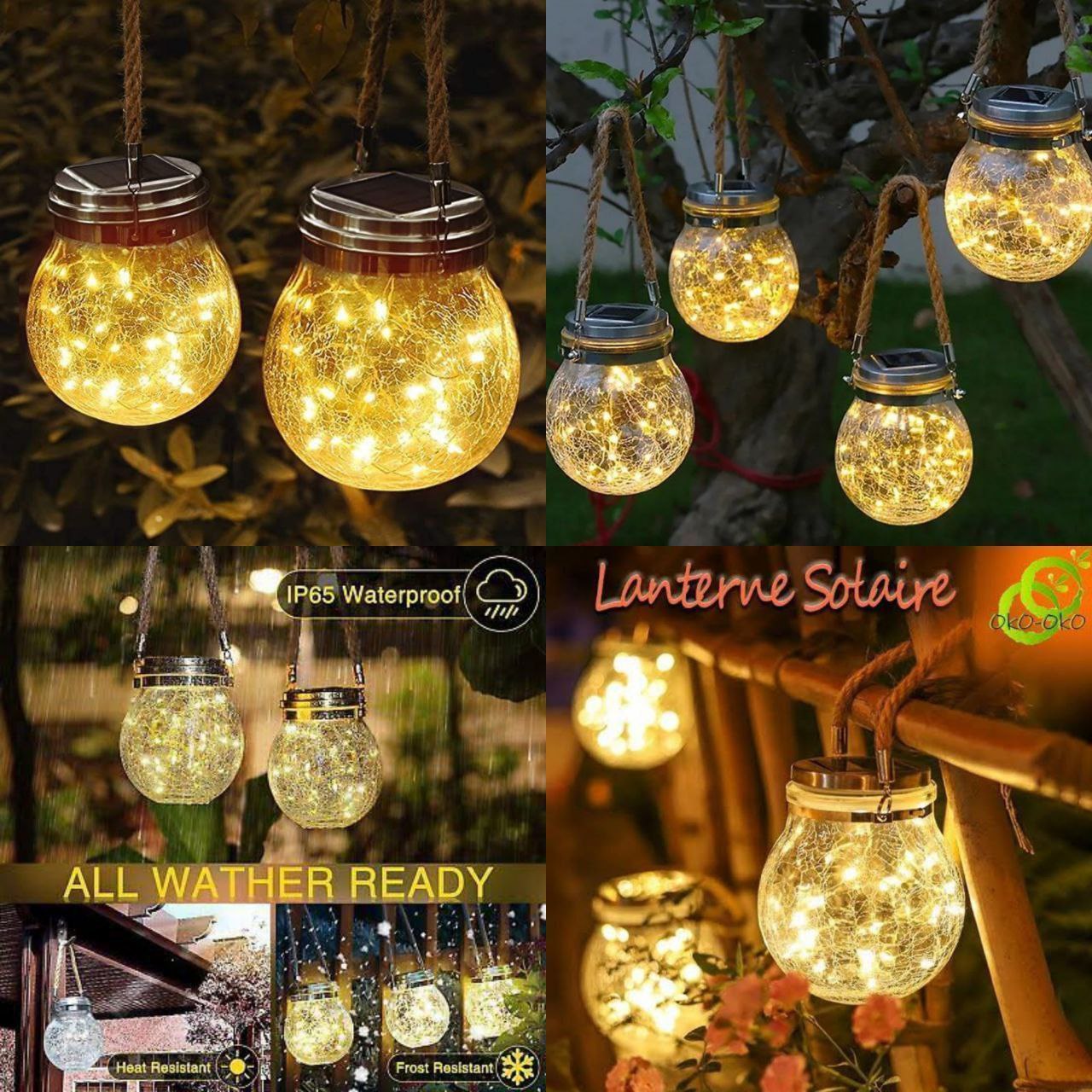 Lyonara Solar Hanging Rechargable Led Jar (Waterproof & Imported)