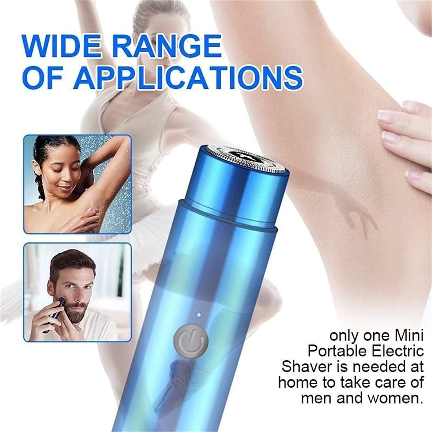 Mini Portable Electric Shaver Trimmer Rechargable for Men Women Mutlipurpose Usage Travel Shaver Dual-edge blades (Pack of 1, Multicolor)