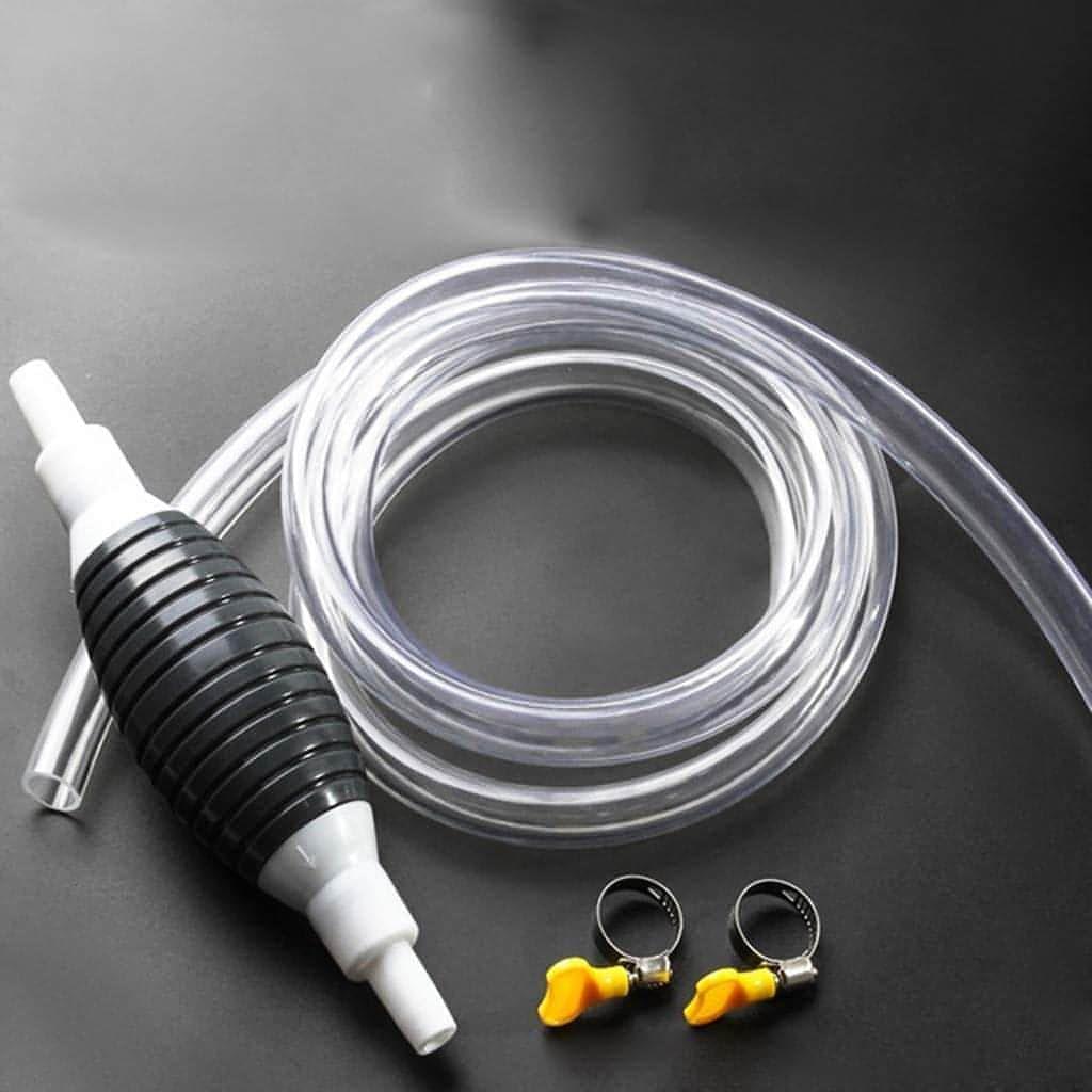 Fuel Transfer Pump Kit Tank Sucker Newest High Flow Hand Pump Portable Manual Car Fuel Transfer Pump for Petrol Diesel Oil Liquid Water Fish Tank with 2M Pipe Into 2 Parts
