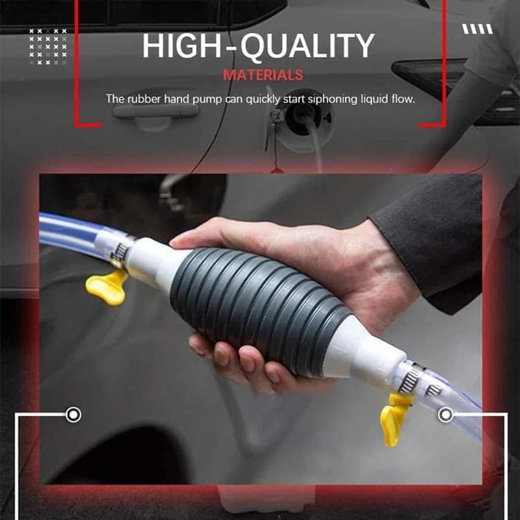 Fuel Transfer Pump Kit Tank Sucker Newest High Flow Hand Pump Portable Manual Car Fuel Transfer Pump for Petrol Diesel Oil Liquid Water Fish Tank with 2M Pipe Into 2 Parts