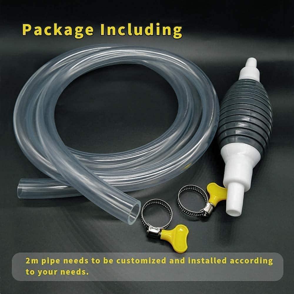 Fuel Transfer Pump Kit Tank Sucker Newest High Flow Hand Pump Portable Manual Car Fuel Transfer Pump for Petrol Diesel Oil Liquid Water Fish Tank with 2M Pipe Into 2 Parts