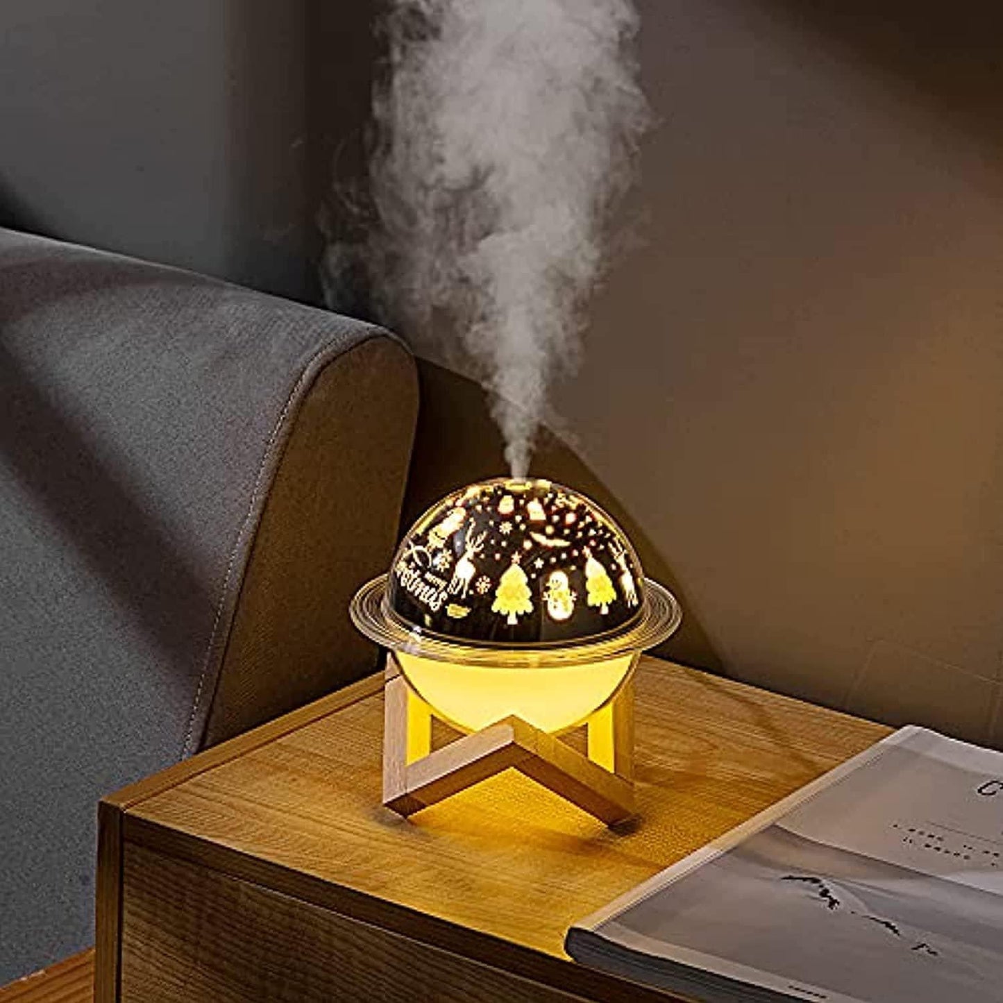 2 in 1 Star Projector Galaxy Lamp Cool Humidifier 3D LED Night Light Humidifiers For Home, humidifiers for home and car perfect for gifting, festivals and daily use (Galaxy Humidifier, 4 Lights mode, Pack of 1)