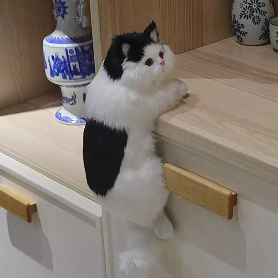 Stuart Realistic Furry Hanging Cat Simulation Plush Cat (Pack of 1)