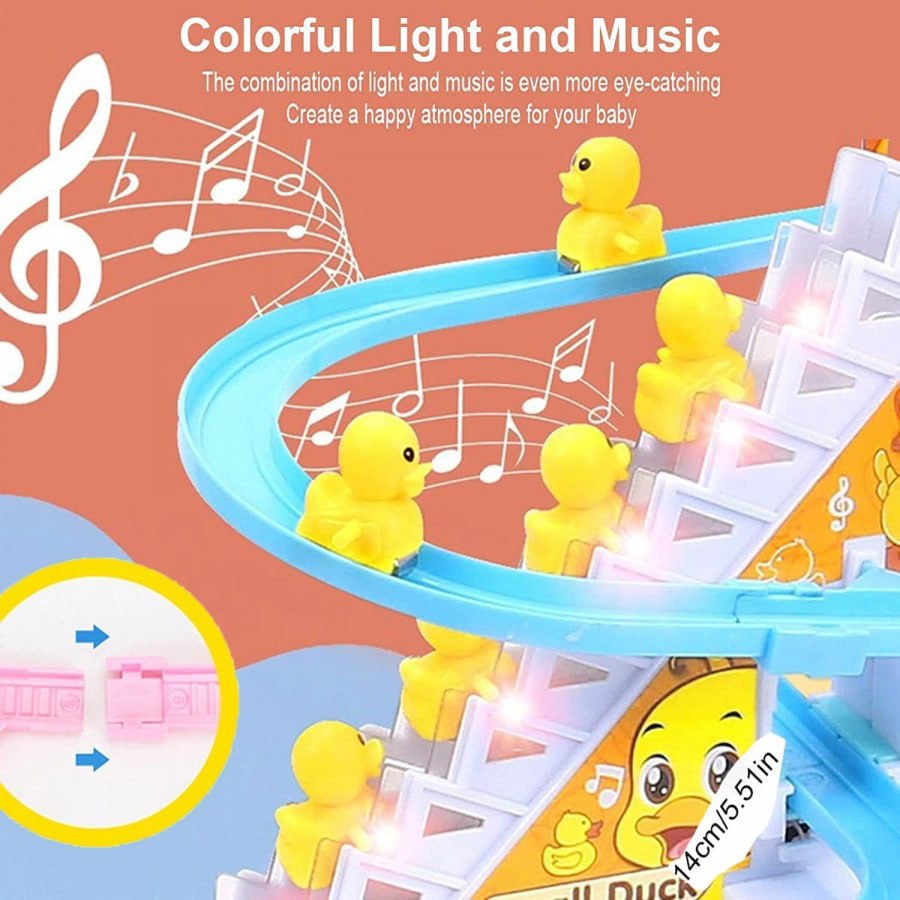 Electronic Duck Climbing and Sliding Adventure Set with Lights and Sounds