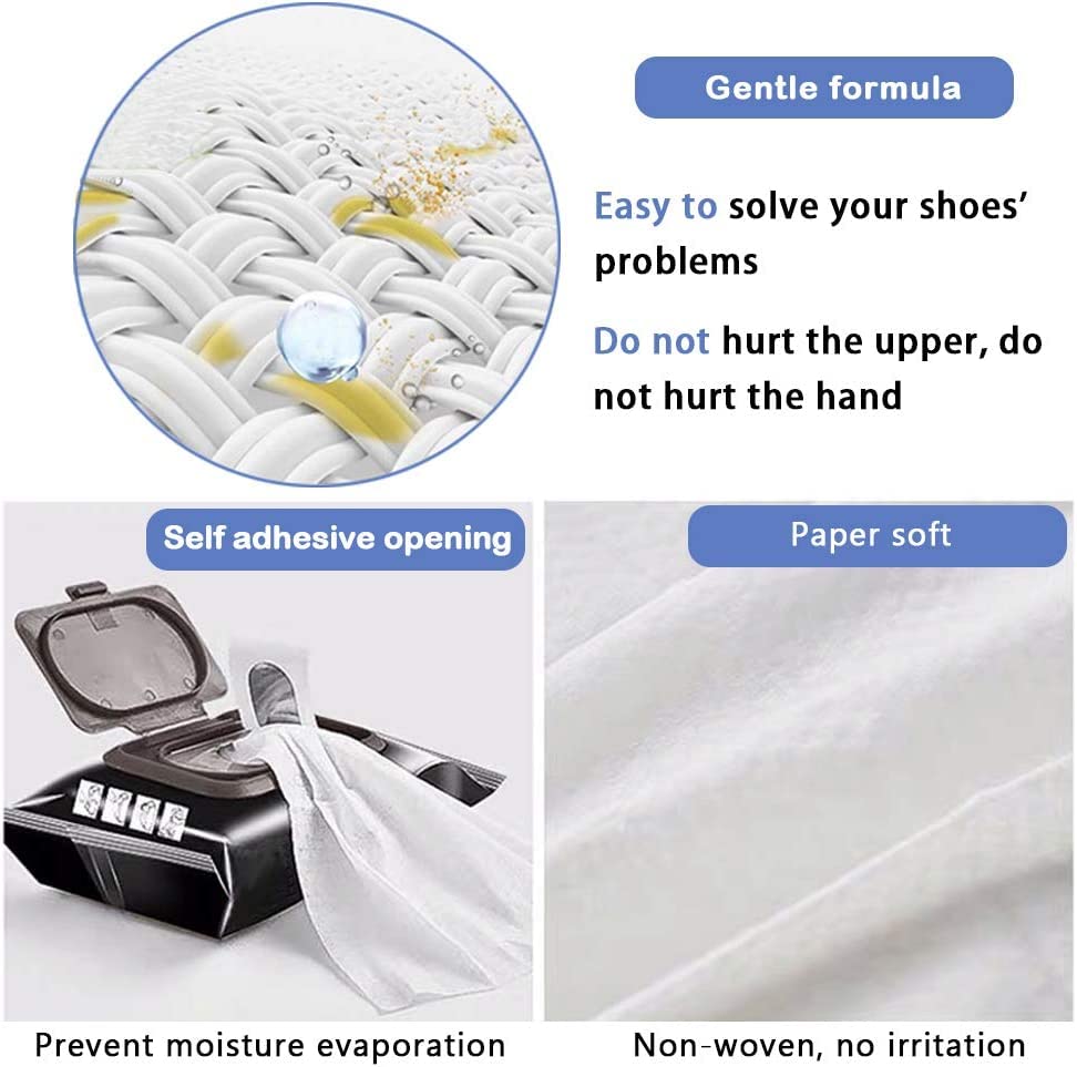 Wipes Master™ Wet Wipes Pack of 80 Wet Wipes for Shoes, Sneakers, Bags