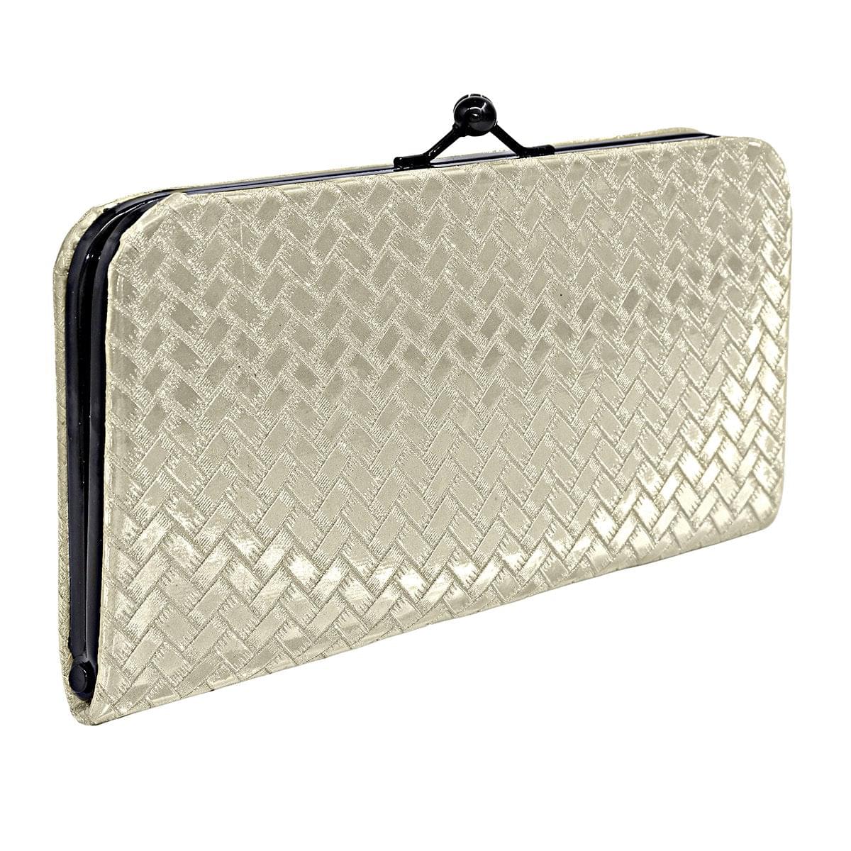 3D Bricks Checks design PU-LEATHER Shining & Glittering material Hand Wallet/Clutch