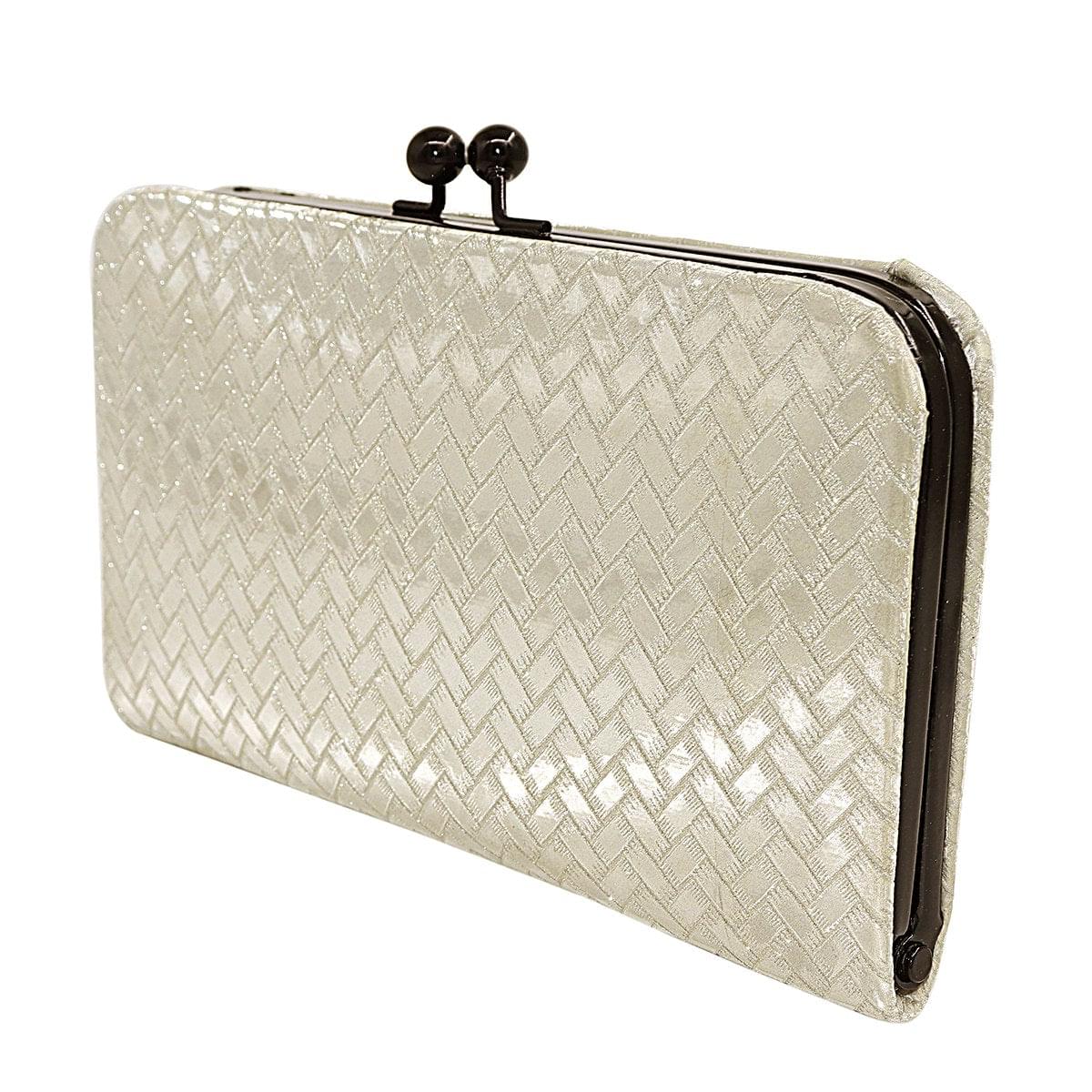 3D Bricks Checks design PU-LEATHER Shining & Glittering material Hand Wallet/Clutch