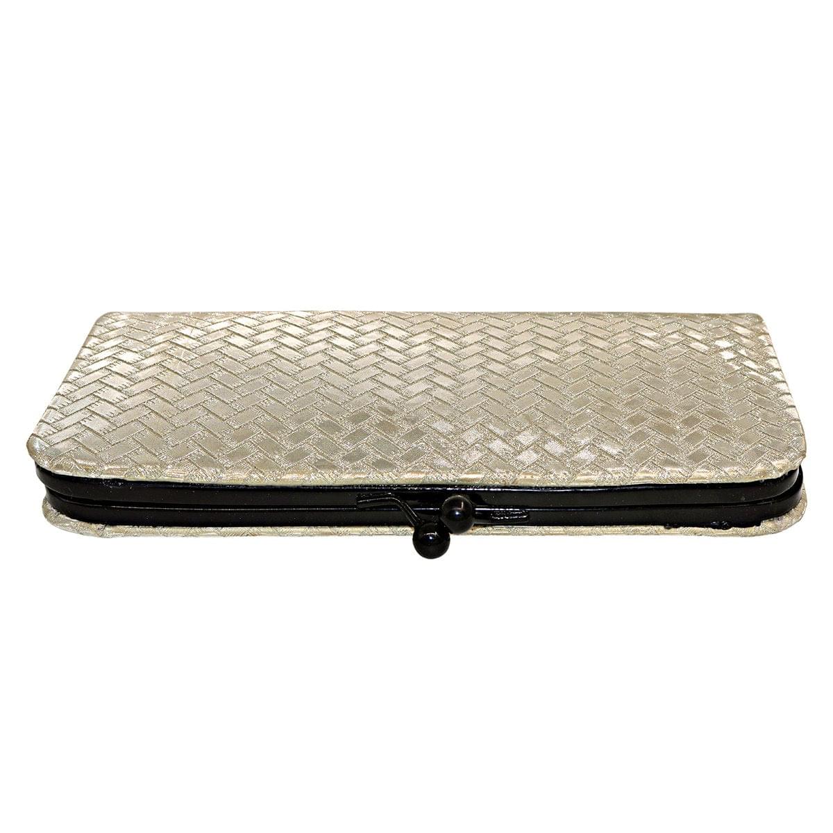 3D Bricks Checks design PU-LEATHER Shining & Glittering material Hand Wallet/Clutch