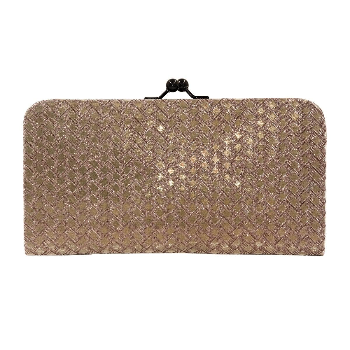 3D Bricks Checks design PU-LEATHER Shining & Glittering material Hand Wallet/Clutch