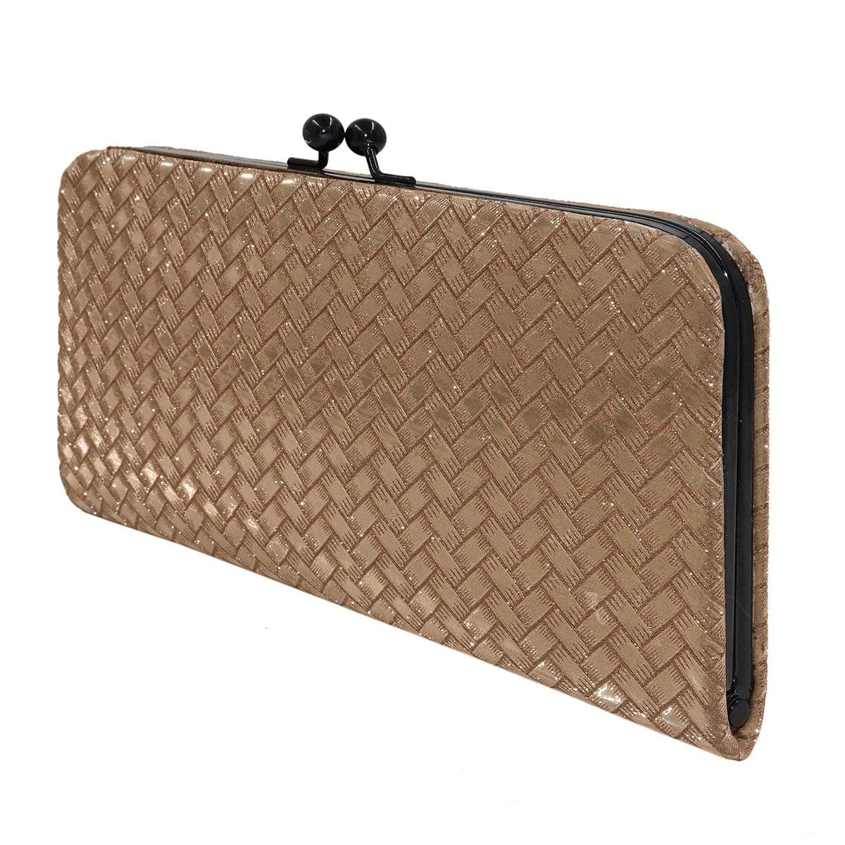 3D Bricks Checks design PU-LEATHER Shining & Glittering material Hand Wallet/Clutch