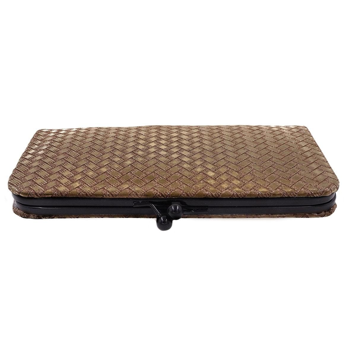 3D Bricks Checks design PU-LEATHER Shining & Glittering material Hand Wallet/Clutch