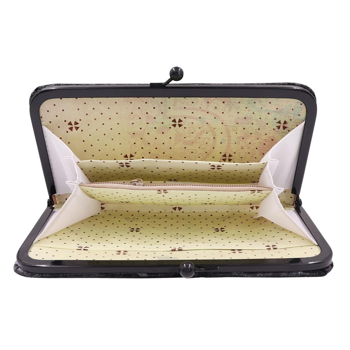 3D Bricks Checks design PU-LEATHER Shining & Glittering material Hand Wallet/Clutch