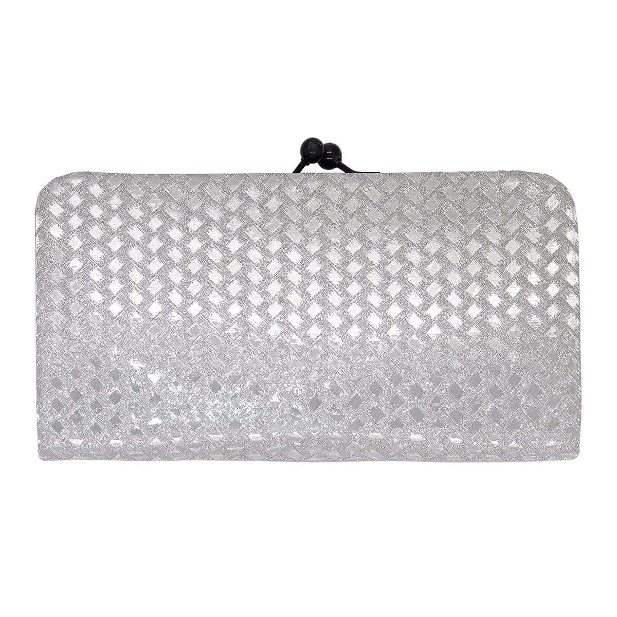 3D Bricks Checks design PU-LEATHER Shining & Glittering material Hand Wallet/Clutch