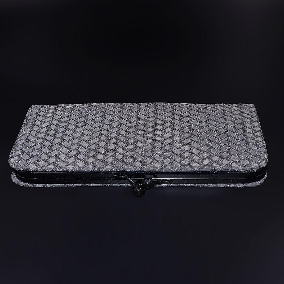 3D Bricks Checks design PU-LEATHER Shining & Glittering material Hand Wallet/Clutch