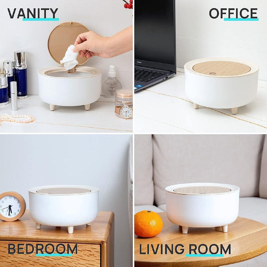 Lyonara 2 LTR Small Countertop Press-Top Tabletop Dustbin