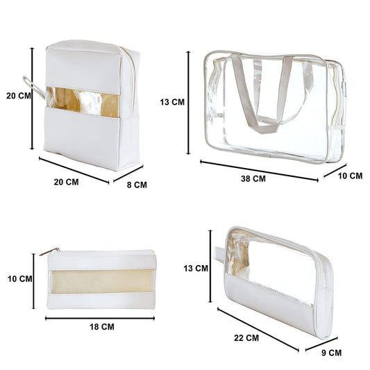 Lyonara 4 Pcs Stylish Travel Cosmetic Bag