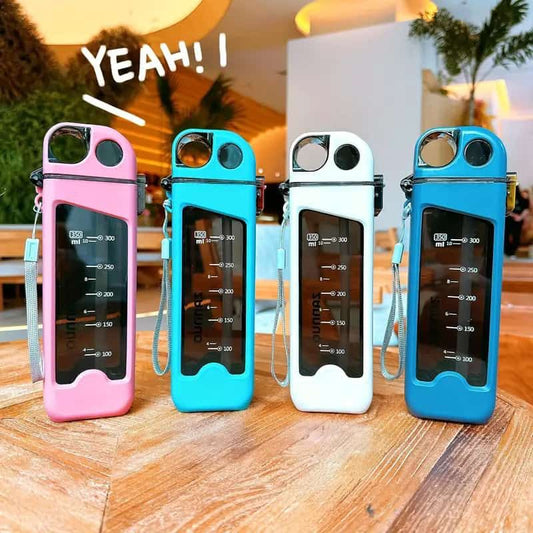 Lyonara 500ml Sport Gym & School Water Bottle_ Duckbill Design Silicone Seal