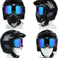 Lyonara Motorcycle Goggle mask Anti Scratch UV Protective Face Mask, Bike Riding Goggles Mask With Detachable Face Mask, Adjustable Elastic Strap Goggles Mask For Helmet - Rainbow Visor