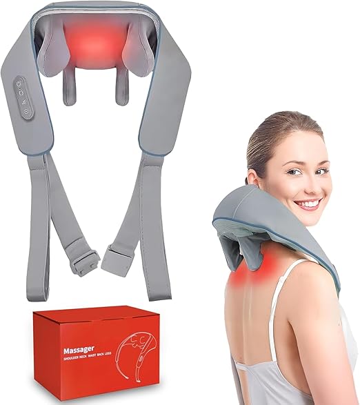 Lyonara Neck and Back Massager, Neck Massager with Heating, Body Massager for Body Aches and Pains Relief, Electric Wearable 5D Cervical Neck Massage Machine for Deep Tissue Neck, Back, Shoulders, Waist and Legs -