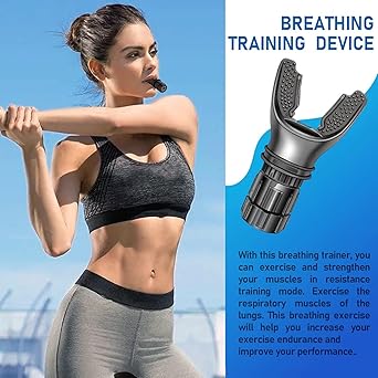 Lyonara Breathing Trainer, Lung Capacity Exercise Device and Lung Exerciser for Respiratory Muscle Exercise and Increased Sports Breathing Fitness| Lungs Exercise Equipment | Men and Women | Black