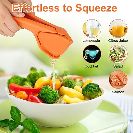 LyonaraLemon Squeezer Manual,Effortless Manual Flat Lemon Juicer Squeezer, Hand Citrus Press, Citrus Squeezer with Built-in Strainer,Easy to Make Juice From Lemon, Citrus, Orange, Fruits (multi-colour)