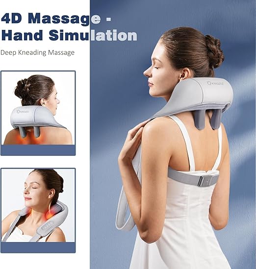 Lyonara Neck and Back Massager, Neck Massager with Heating, Body Massager for Body Aches and Pains Relief, Electric Wearable 5D Cervical Neck Massage Machine for Deep Tissue Neck, Back, Shoulders, Waist and Legs -