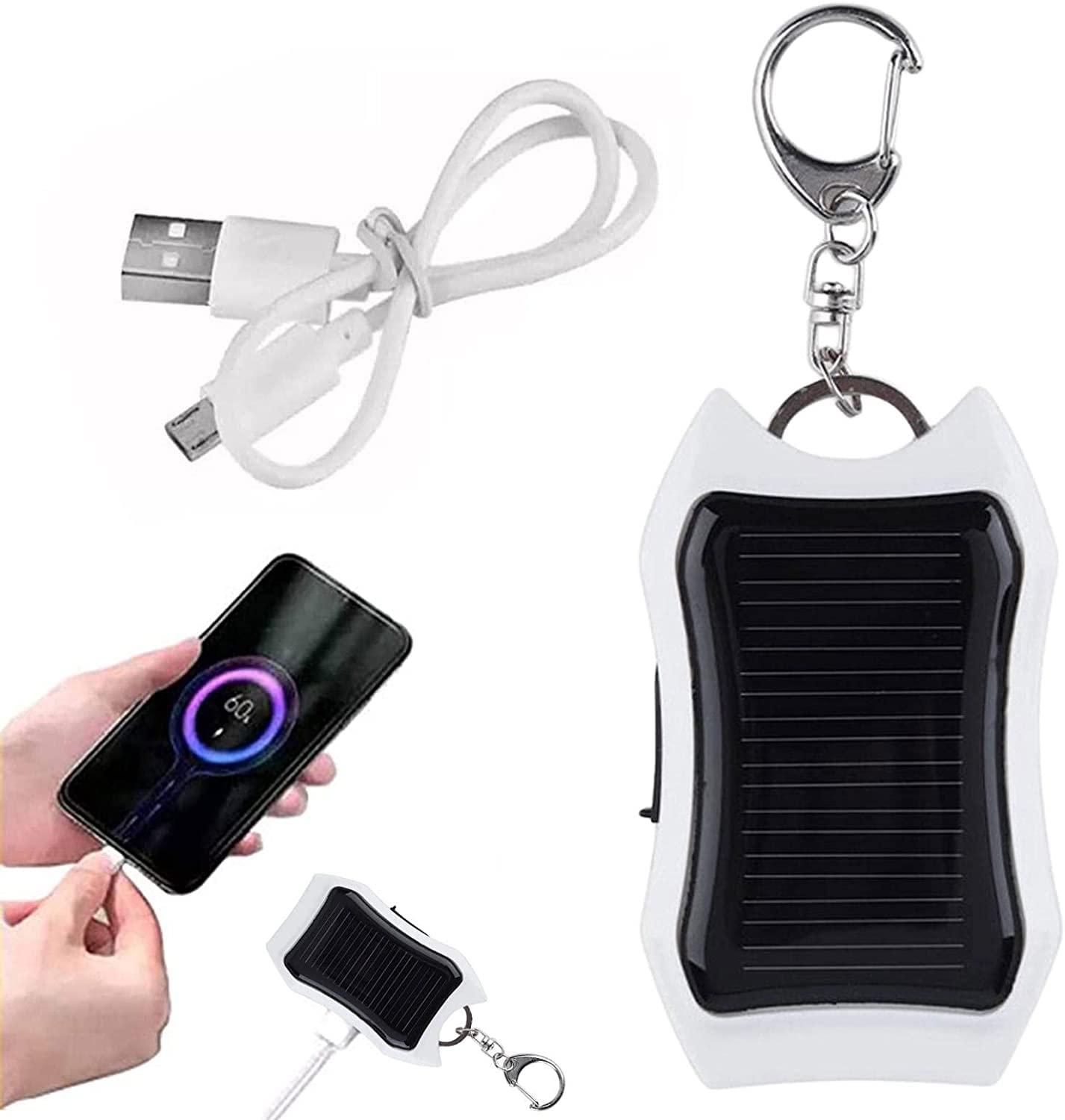 Solar Power Bank: 1500mAh Portable Charger with Keychain