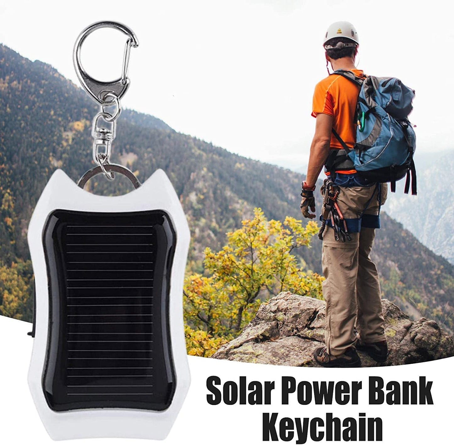 Solar Power Bank: 1500mAh Portable Charger with Keychain