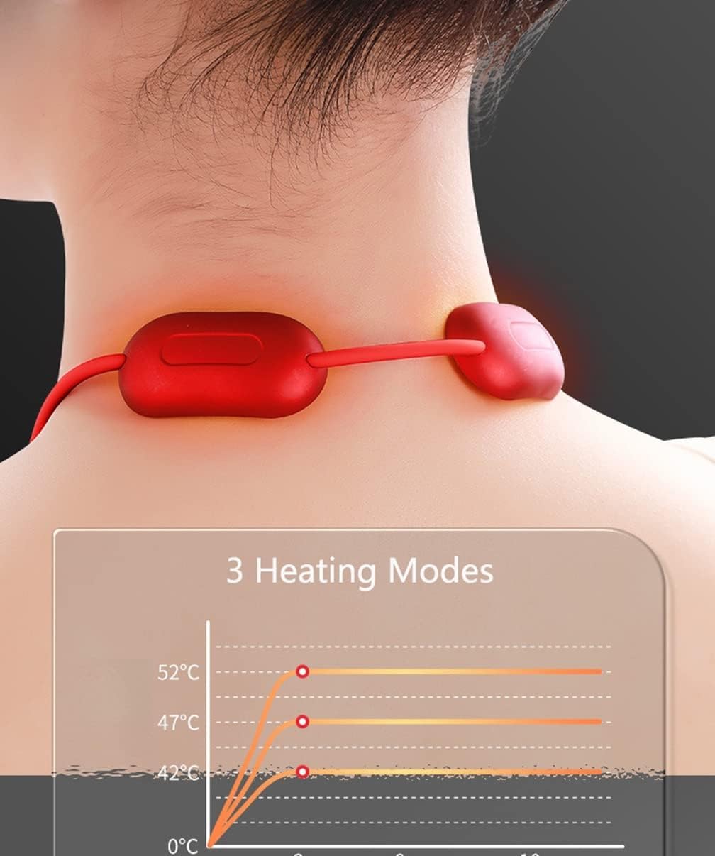 Wireless Neck and Shoulder Massager with Heat - Portable Pendant Style, Double Pulse Technology, 4 Massage Modes, 9 Intensities