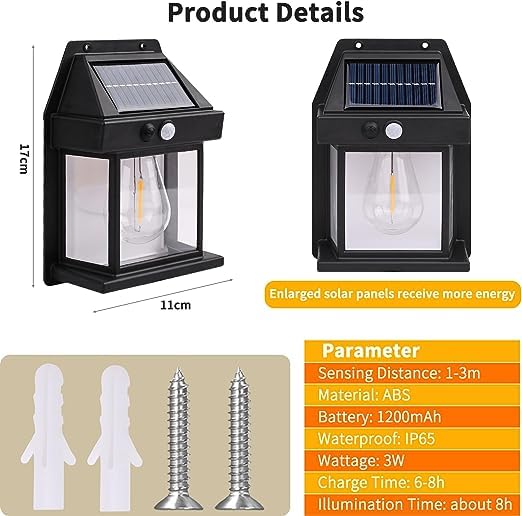 Illuminate Your Outdoors with Solar Magic: Wireless, Motion-Sensing Wall Bulb