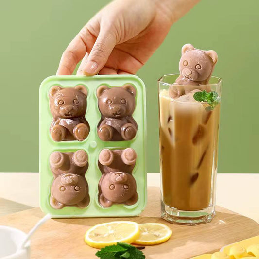 Lyonara Bearshape Silicone Ice Mold With Lid Cover { pack of 2 }