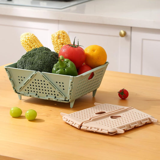 Lyonara Collapsible Colander Drain Basket Foldable Fruit Storage Basket