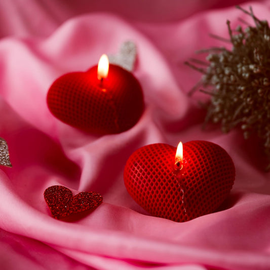 Lyonara Heart Candles, Soy Wax, Pair of 3