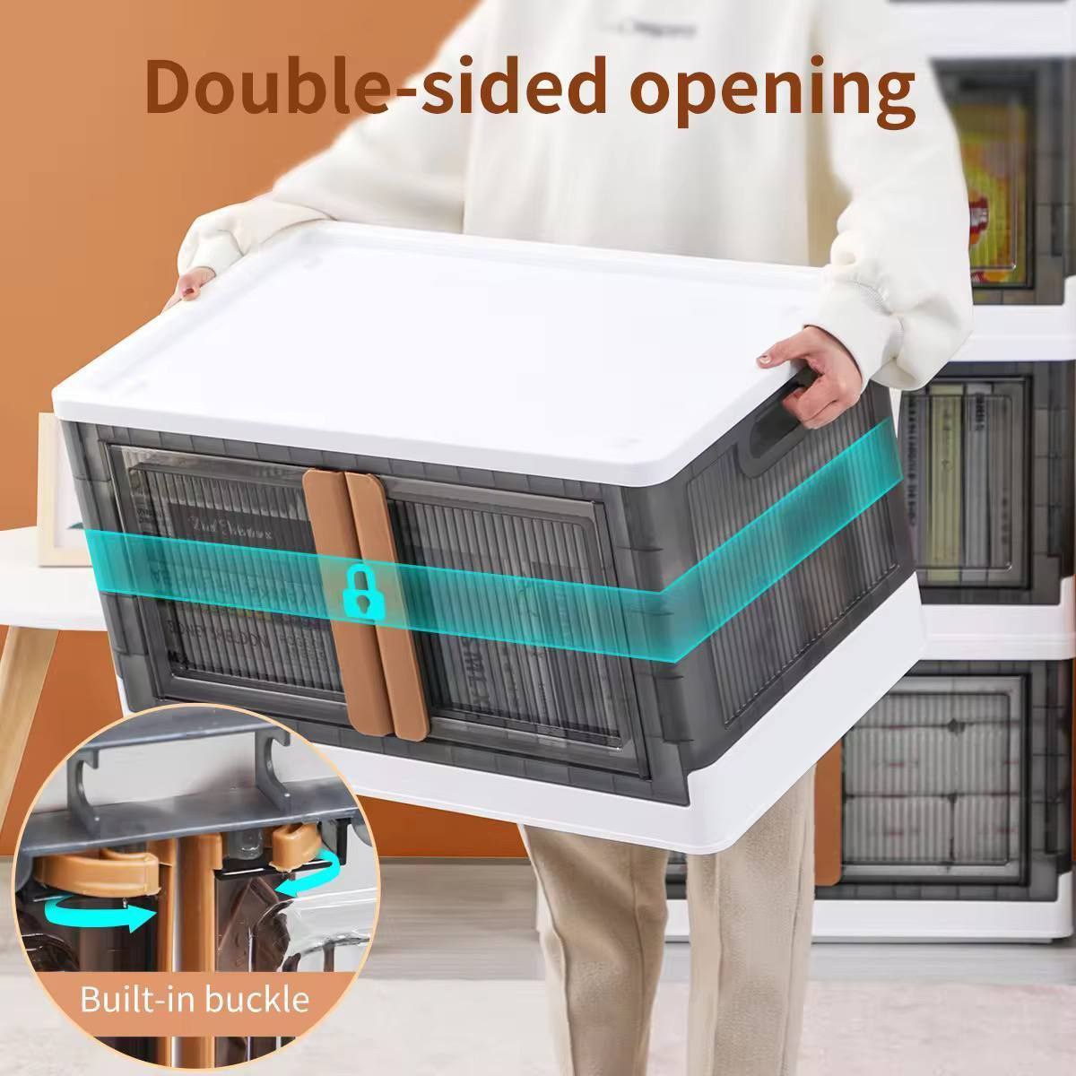 Lyonara foldable storage cubes with wheels  { premium quality }  [pack of 4]