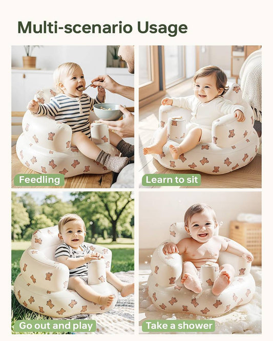Lyonara Inflatable Baby Chair _ Chair with Built-in Air Pump _ Infant Floor Seat _