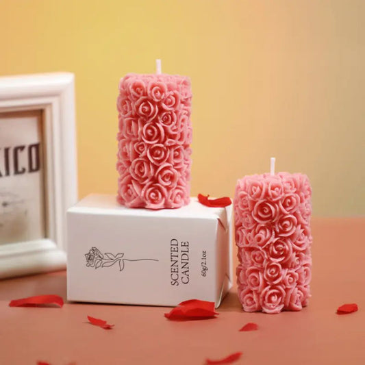Lyonara Scented Rose Pillar Candle {pack of 3 }