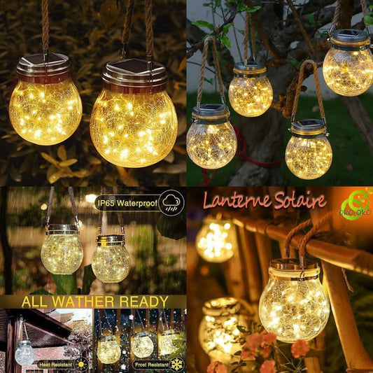 Lyonara Solar Hanging Rechargable Led Jar (Waterproof & Imported)