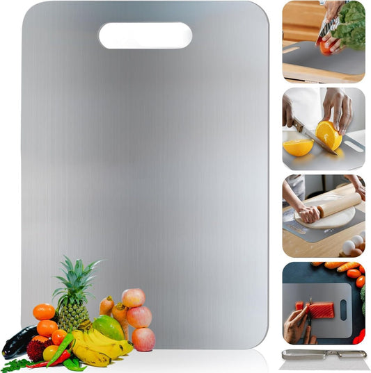 Lyonara Stainless Steel Cutting Board For Vegetable & Fruits _ Multipurpose Use Large Metal Board (30_20)