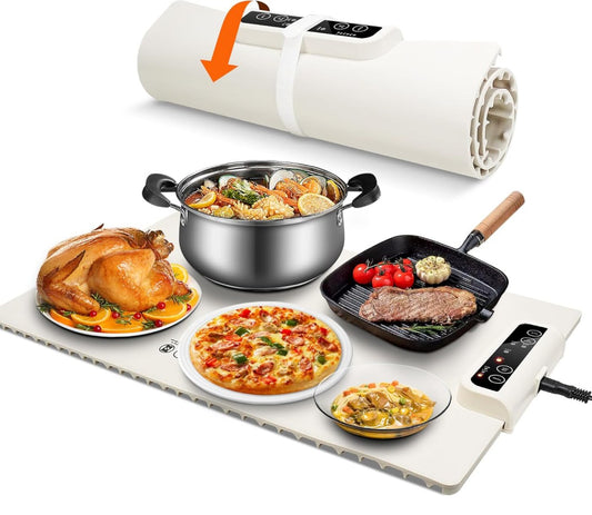Lyonara Surface Heating Mat - Electric Heating Tray - Warming Mat For Food - Foldable Electric Warming Tray