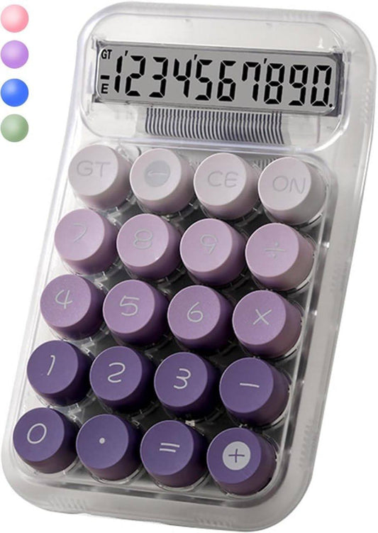 Lyonara Transparent Calculator Mechanical Switch Calculator Purple _ Green