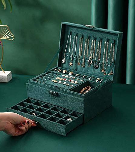 Lyonara Velvet Jewellery Organiser Box