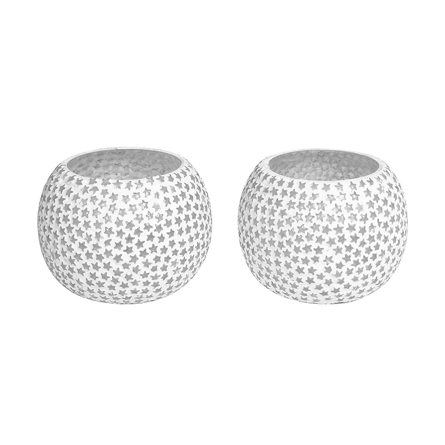 Mosaic Glass Tealight Candle Holders for Side or Center Table Dining Room Lighting Home Decoration and Gifts, Diwali Decoration, Christmas Decoration and Gifts(Glass, Pack of 2)