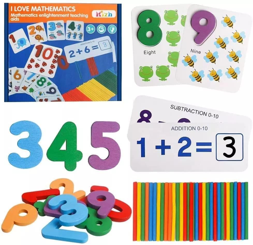 Mathematics Game for Preschool Learning Toys Calculation Matching Puzzles to Sight Numbers Flash Cards