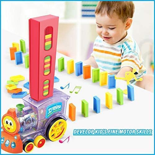 Domino Train Express: 60-Piece Set with Lights and Sounds for Creative Fun and Learning!