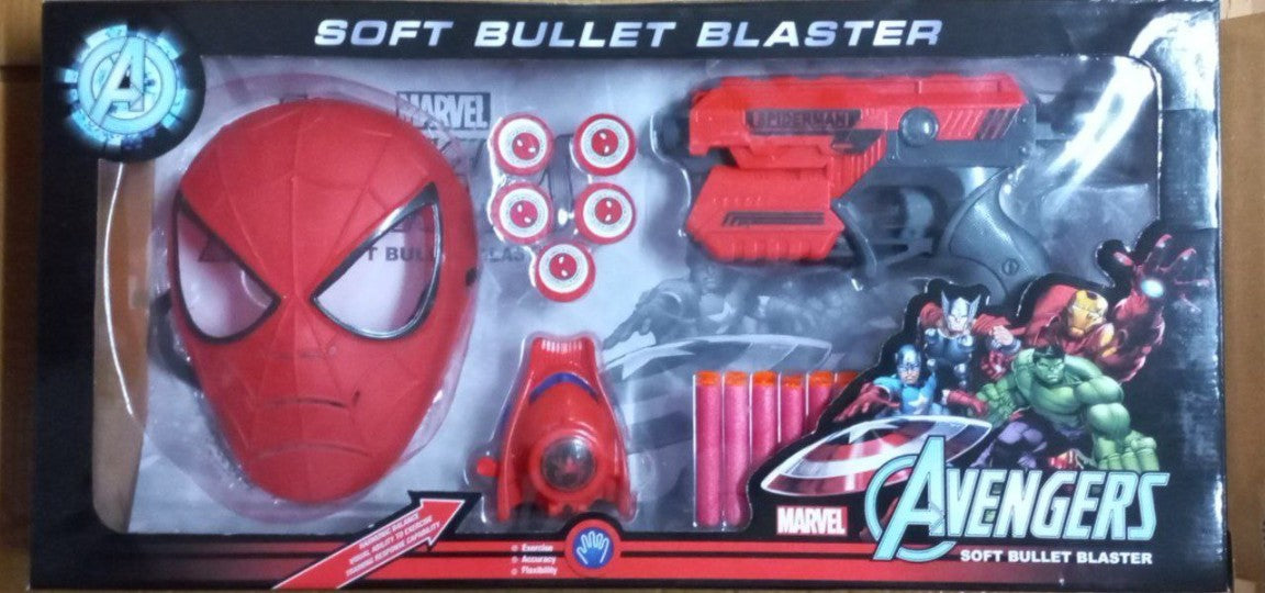 Unleash Your Inner Superhero with Spiderman Mask and Soft Bullet Blaster Set