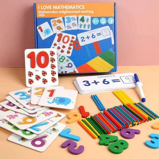 Mathematics Game for Preschool Learning Toys Calculation Matching Puzzles to Sight Numbers Flash Cards